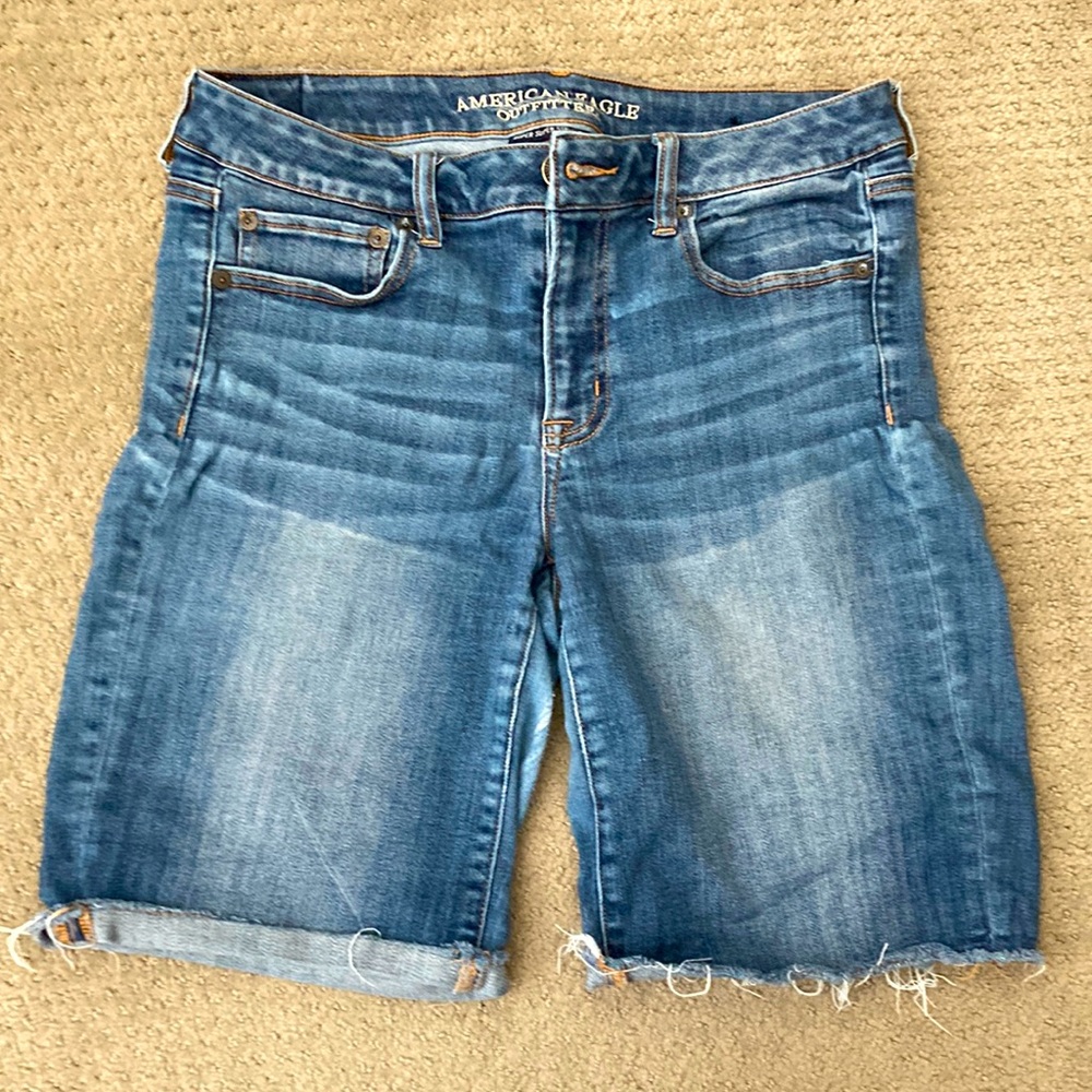 American Eagle Outfitters shorts, size: 14, color: blue/gray